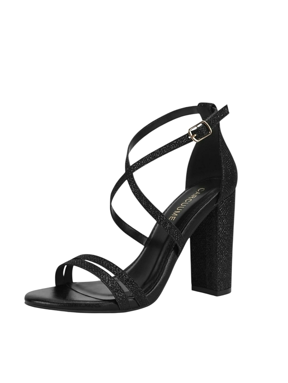 NEW Carcuume Black Sparkle Dressy Sandals Women's Sz 7 NIB